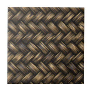 Carreau Panier de motif tissé par armure en osier de rotin