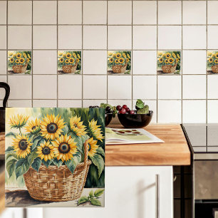Carreau Panier de tournesols