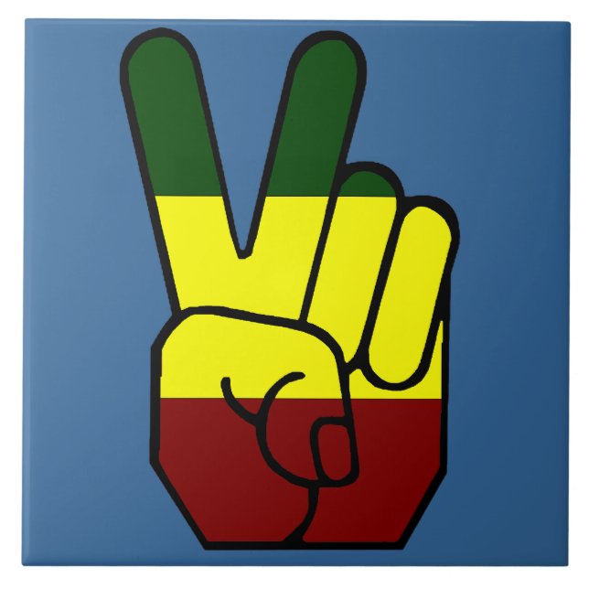 Carreau Panneau de Paix Carrelage style Reggae (Devant)