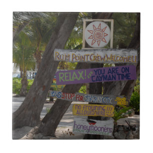 Carreau Panneau de signalisation Rum Point Grand Cayman