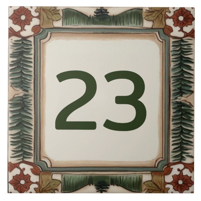 Carreau Panneau du numéro de maison personnalisé Forêt de  (Devant)