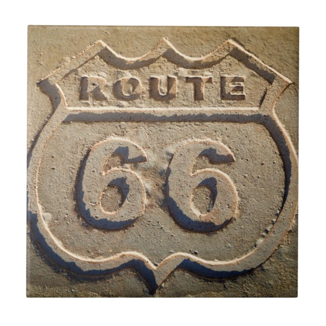 Carreau Panneau historique de la route 66, Arizona (Devant)