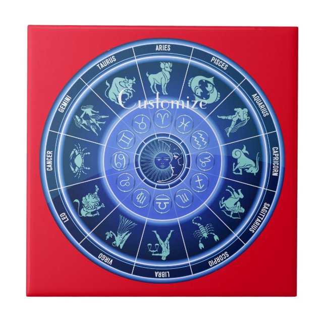 Carreau Panneau solaire Zodiac Calendrier Astrologie Thund (Devant)