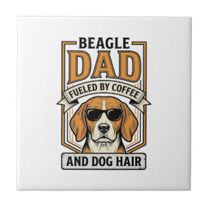 Carreau Papa Beagle alimenté par le café et le maillot de