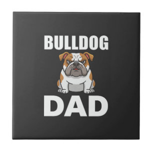 Carreau Papa Bouledogue Dessin Animé Amateur de Chien