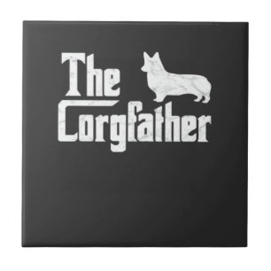Carreau Papa Corgi le Parrain Corgi Drôle Corgi Amoureux C