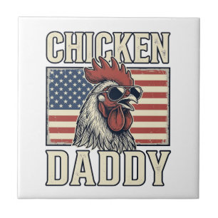 Carreau Papa Poule Coq Vintage Patriotique