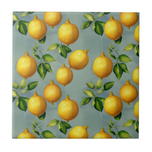 Carreau Papier peint à motif de citrons de style vintage