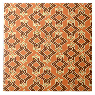 Carreau Papier peint Art Déco Motif, Terracotta / Rust