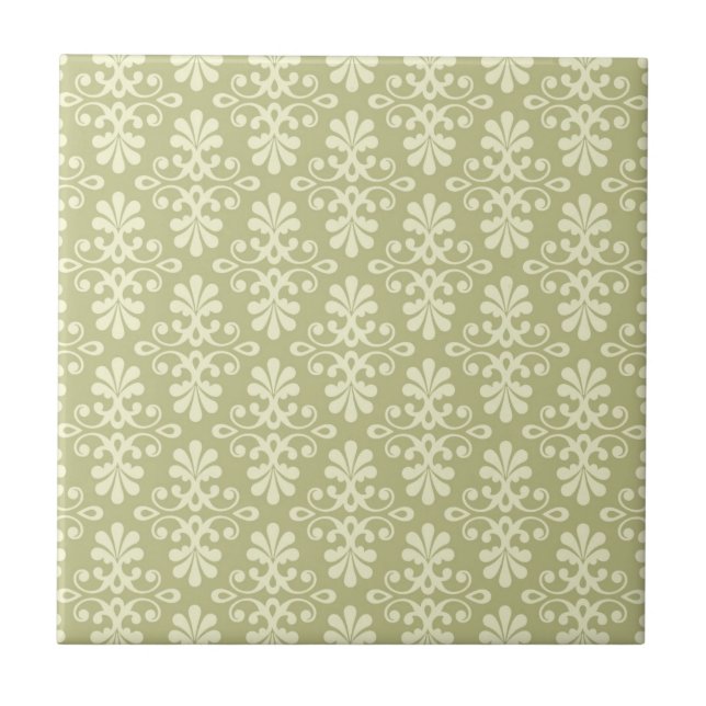 Carreau Papier peint floral de damassé (Devant)
