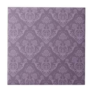 Carreau Papier peint floral pourpre