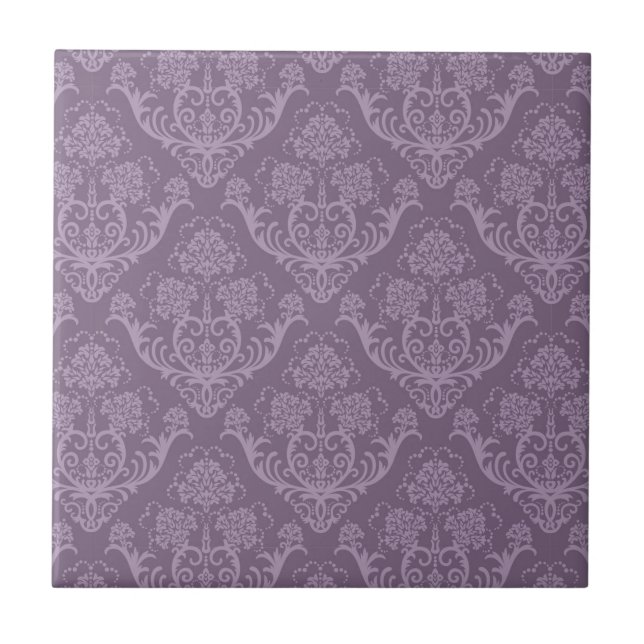 Carreau Papier peint floral pourpre (Devant)