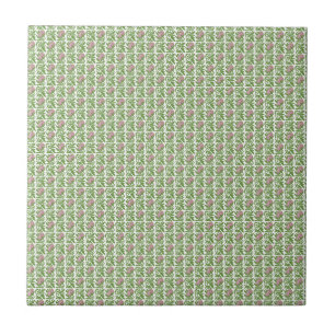 Carreau Papier peint nénuphars rose Art Nouveau