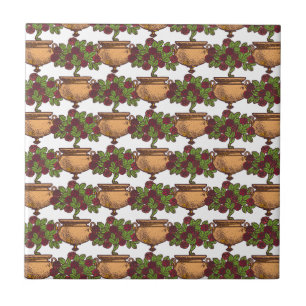 Carreau Papier peint vintage Art Nouveau rosebush fleuri