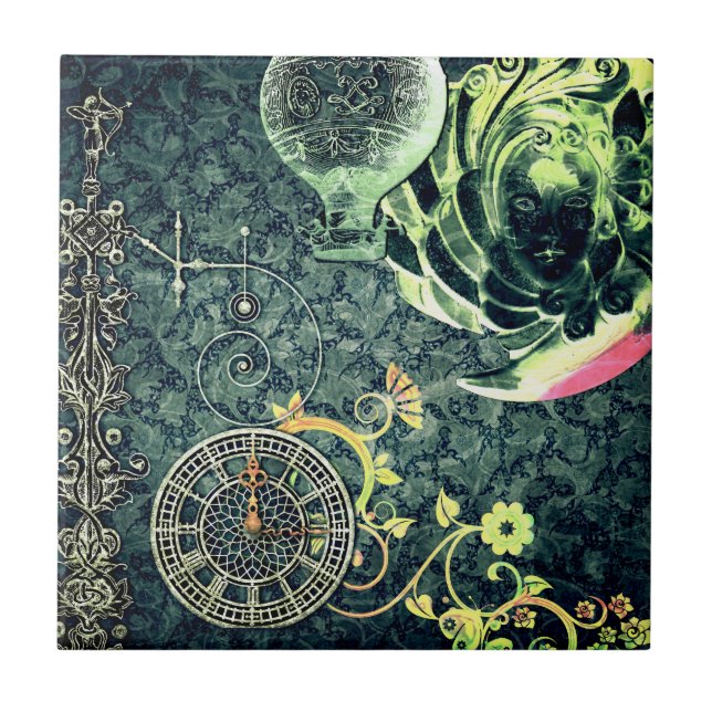 Carreau Papier peint vintage de Steampunk (Devant)