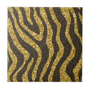 Carreau papier zébrée doré, motif zébrée, art zébré