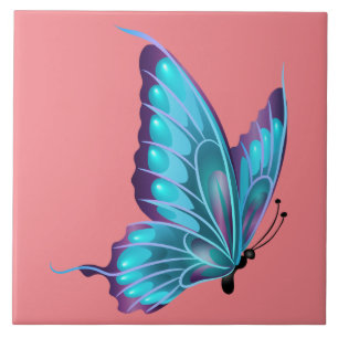 Carreau Papillon bleu Animé