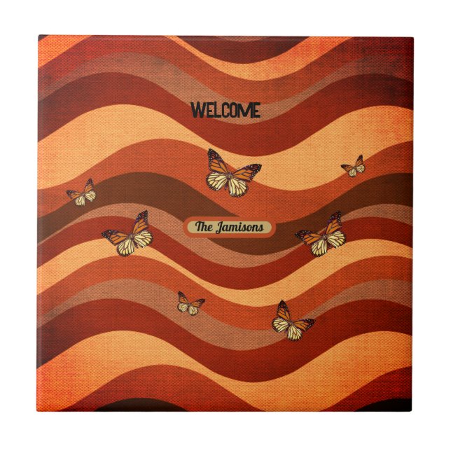 Carreau Papillon couleur automne (Devant)