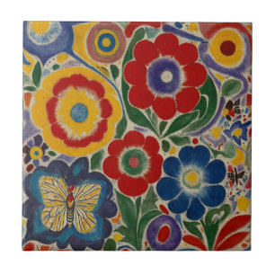 Carreau Papillon de jardin coloré