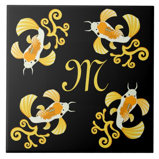 Carreau Papillon d'or Koi Monogramme (Devant)