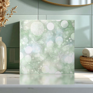 Carreau Papillon Éthéré Lumineux Vert ID1184b