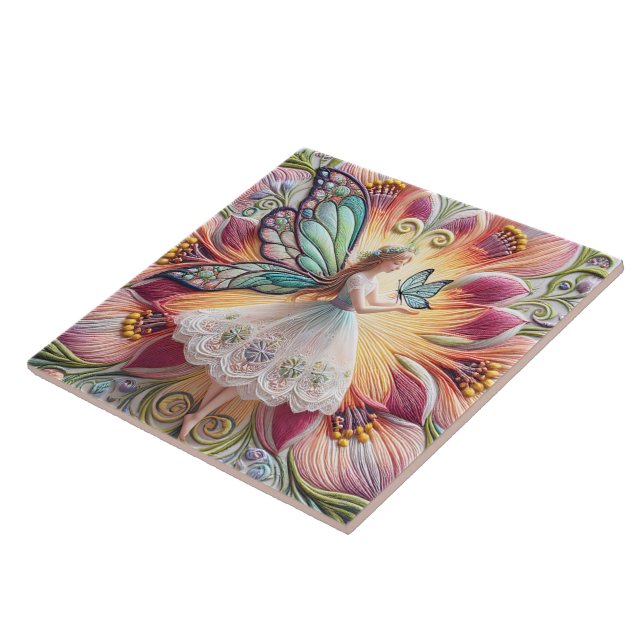 Carreau Papillon fée d'été coloré (Côté)