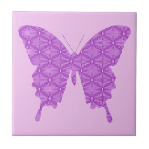 Carreau Papillon, motif abstrait, lavande et violet