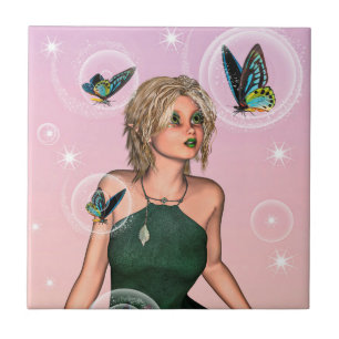 Carreau Papillon scintillant Fée Fantaisie Art