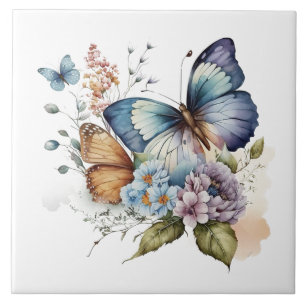 Carreau Papillons et fleurs Floral