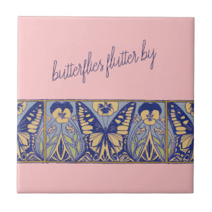 Carreau Papillons et panneaux Art Nouveau vintages