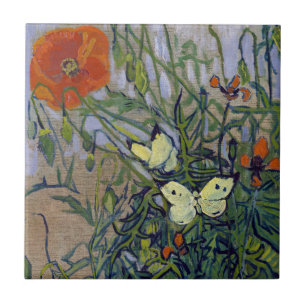 Carreau Papillons et pavots Van Gogh, Papillon floral