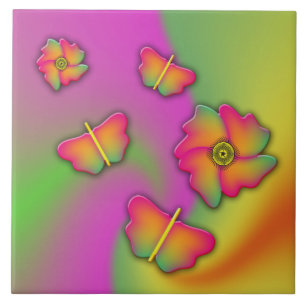 Carreau Papillons & Fleurs