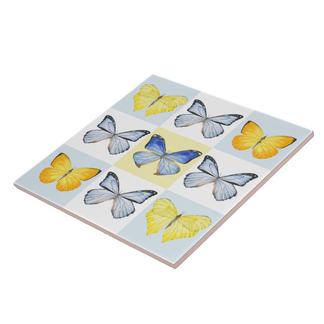 Carreau Papillons sur une Carrelage en céramique (B) (Côté)