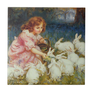 Carreau Pâques Animaux Mignons Vintage