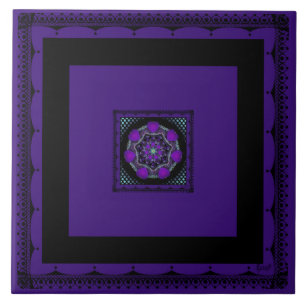 Carreau Parapluie violet & coeurs .7