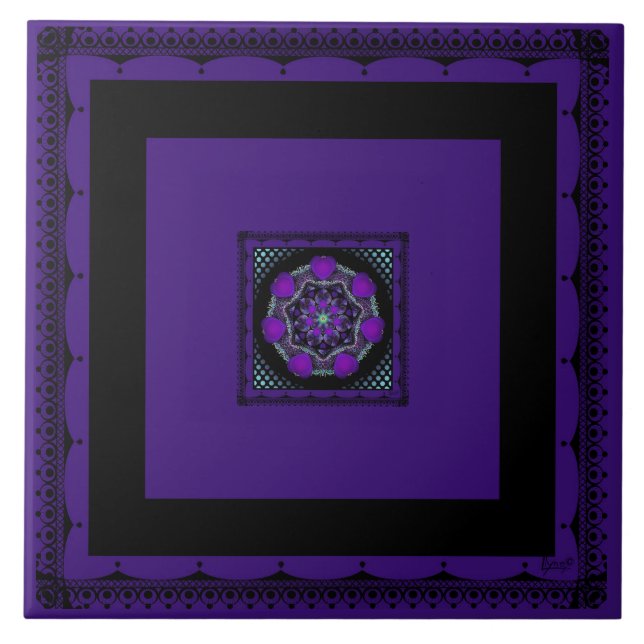 Carreau Parapluie violet & coeurs .7 (Devant)