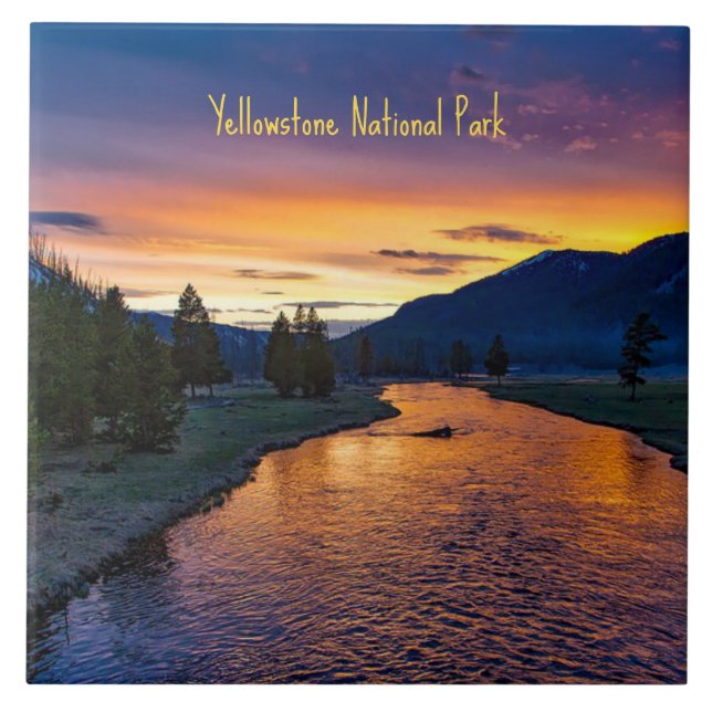 Carreau Parc national de Yellowstone au coucher du soleil  (Devant)