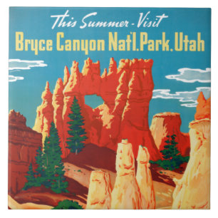 Carreau Parc national du canyon de Bryce Vintage Utah Trav