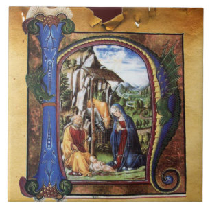 CARREAU PARCHEMENT NATIVITÉ MONOGRAM CHRISTMAS