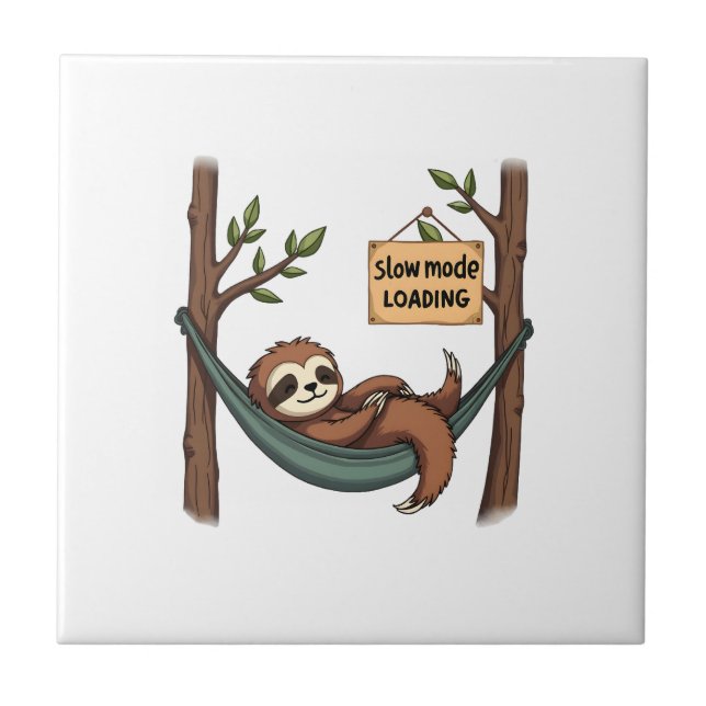 Carreau Paresseux Endormi Vintage Drôle Art Animal Paresse (Devant)