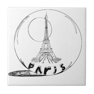 Carreau paris dans une boule de verre