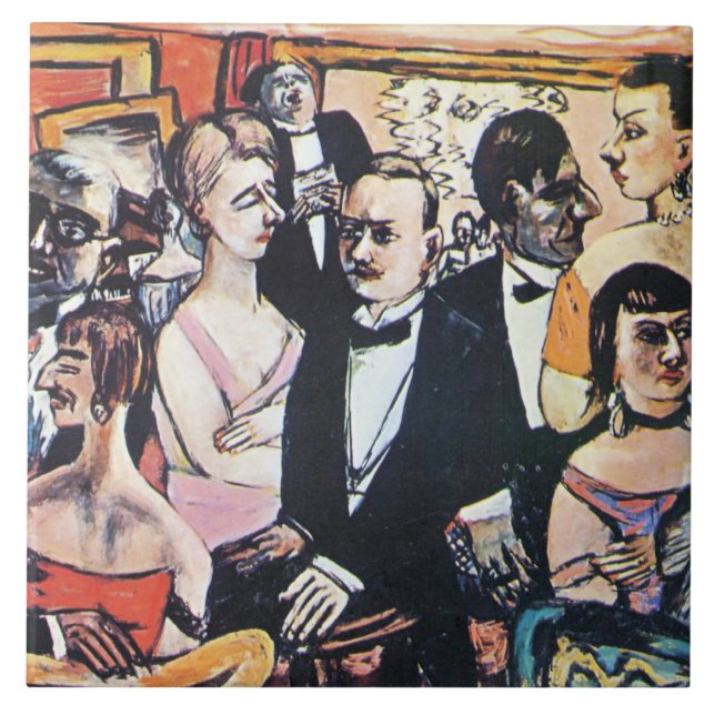 Carreau Paris Society, fine art de Max Beckmann (Devant)