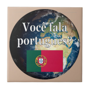 Carreau Parles-tu portugais ? Portugais Drapeau et Terre
