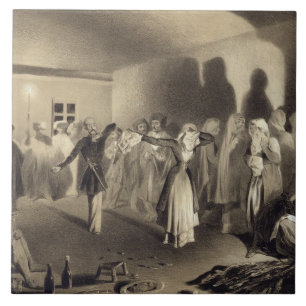 Carreau Partie de danse chez Kagha-Choura, Dagestan, plat