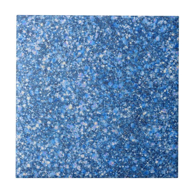 Carreau Parties scintillant Belle Couleur Bleue Faux (Devant)