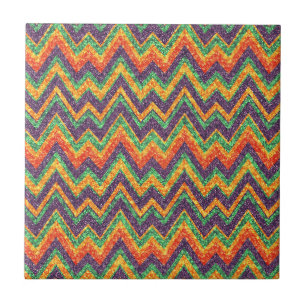 Carreau Parties scintillant colorée Chevron Zigzag Motif s
