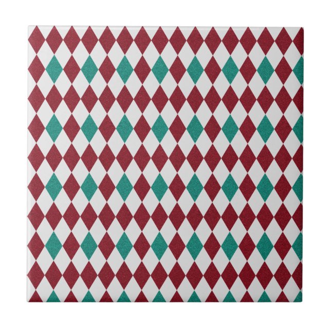 Carreau Parties scintillant Diamant Rouge et Bleu (Devant)