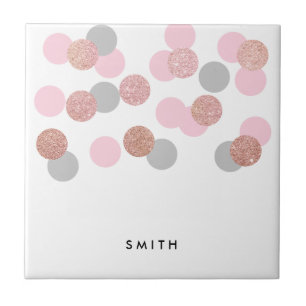 Carreau parties scintillant d'or rose élégant confetti ros