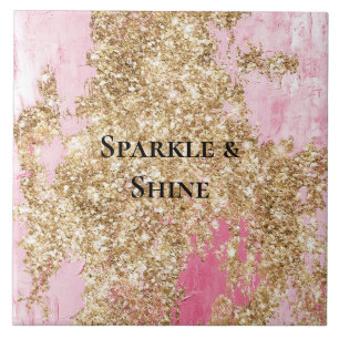 Carreau Parties scintillant d'or rose fille