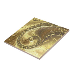 Carreau Parties scintillant dorée brillante Fractal - Luxe